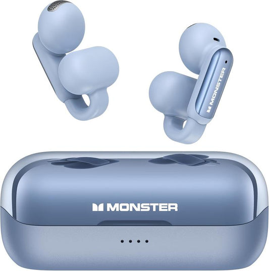 Monster Open AC601 Earbuds Wireless, Comfort Clip-On Bluetooth Earphones, Bluetooth 5.4 Earbuds with Environmental Noise Cancellation, IPX5 Waterproof & Touch Control Wireless Headphones
