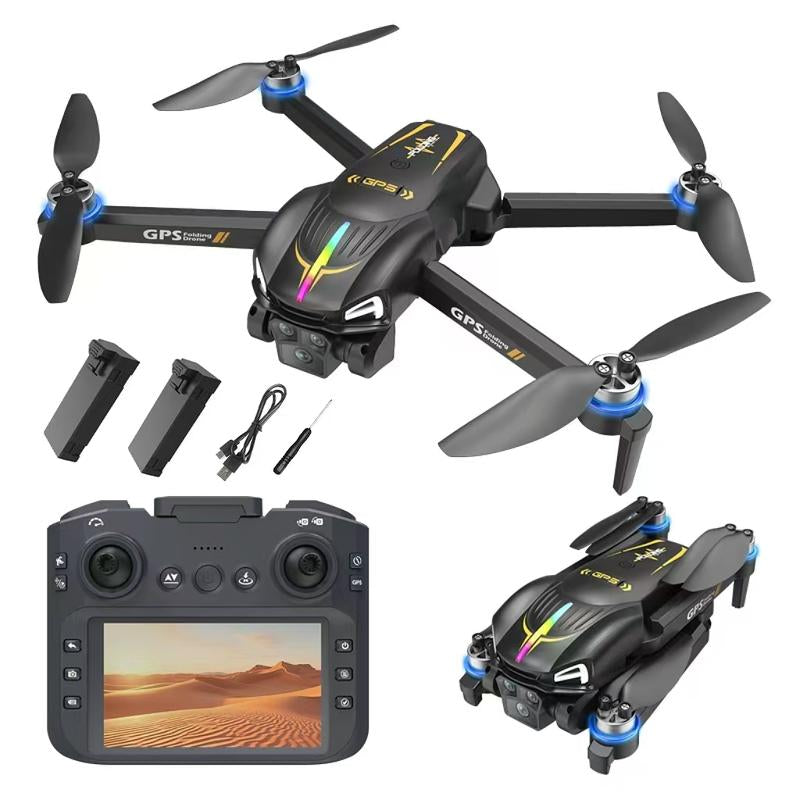Aerial Drone M8 Pro 2025 GPS Positioning 4K UHD EIS Camera 5G Wifi FPV Brushless Motors Optical Flow Hover Intelligent Obstacle Avoidance Auto Return 360° Stunt Roll Two Batteries
