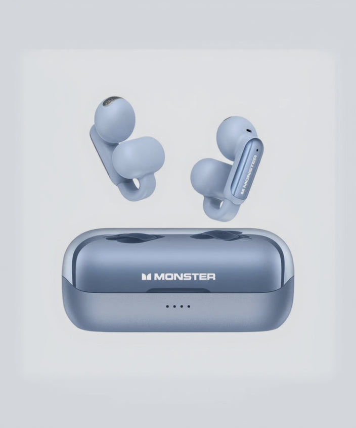 Monster Open AC601 Earbuds Wireless, Comfort Clip-On Bluetooth Earphones, Bluetooth 5.4 Earbuds with Environmental Noise Cancellation, IPX5 Waterproof & Touch Control Wireless Headphones